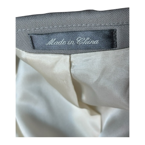 Oscar De La Renta 100 % Sand Washed Pure Silk Men’s Silver J101 Blazer | 44R - Picture 9 of 14